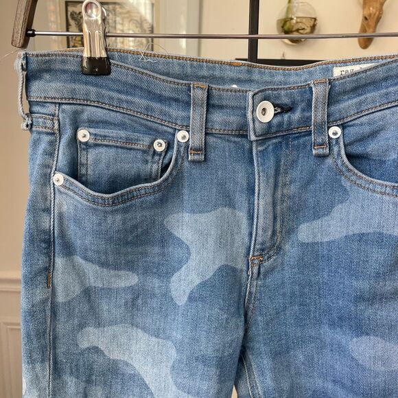 Rag & Bone Cate Mid-Rise Faded Camo Ankle Skinny Leg Jean 25 x 28 - Picture 3 of 10